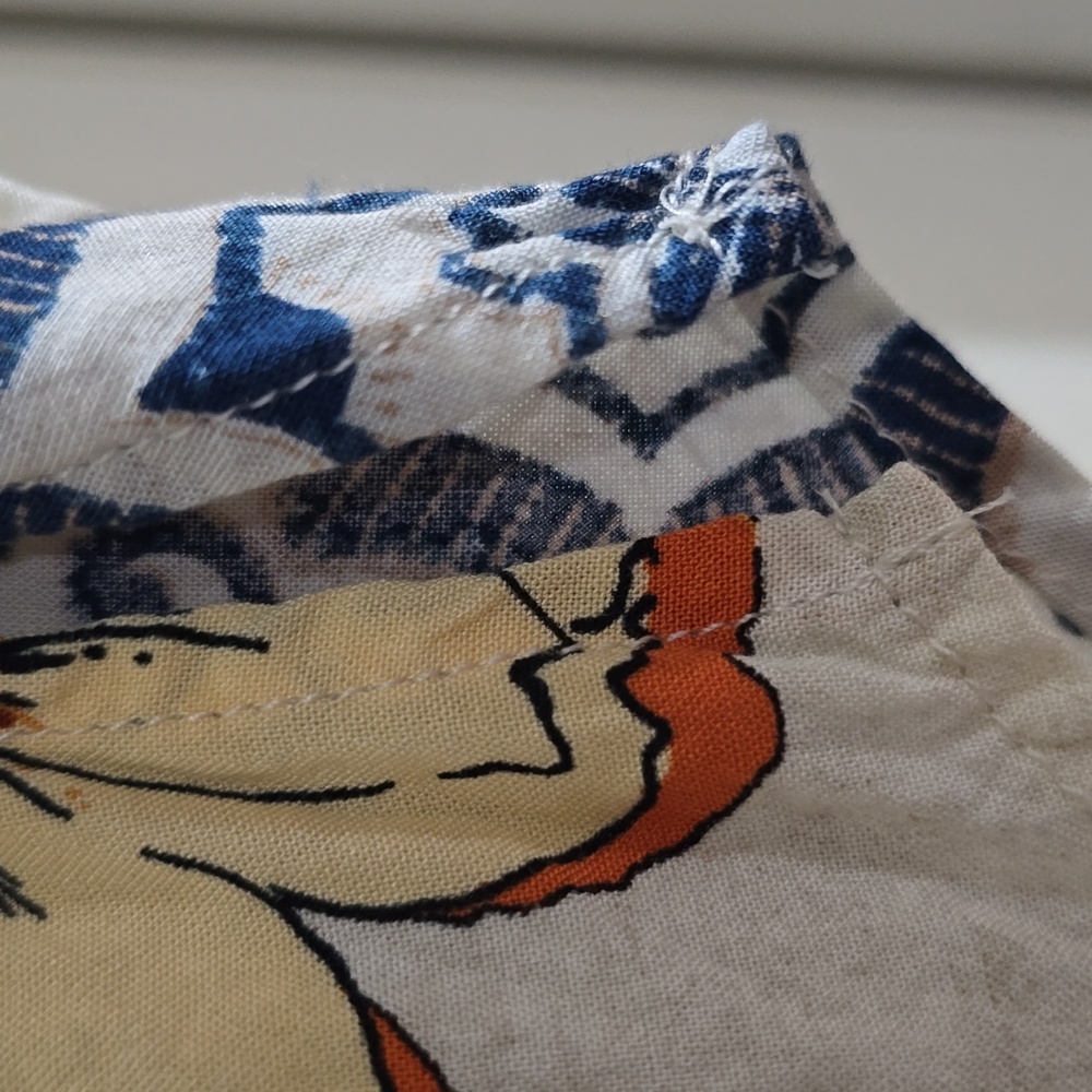 EUC-Floral Button-Up Blouse - Blue and Yellow - Picture 5 of 6
